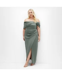 City Chic Women's Plus Paloma Off Shoulder Maxi Dress