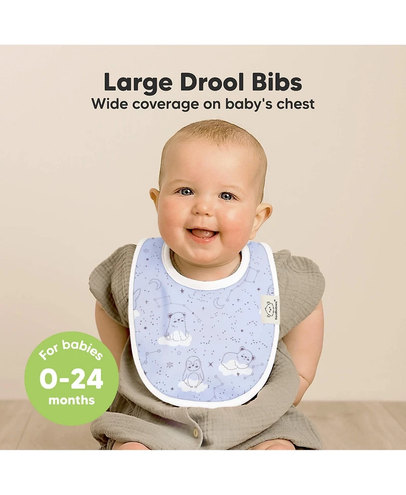 KeaBabies 8pk Baby Bibs for Boy, Drool Bib Boys and Girls, Infant Teething