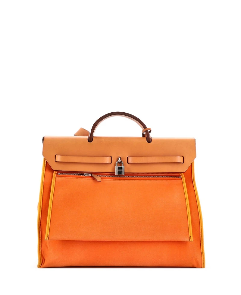 Pre-Owned HERMES 39 Herbag Zip Leather and Toile