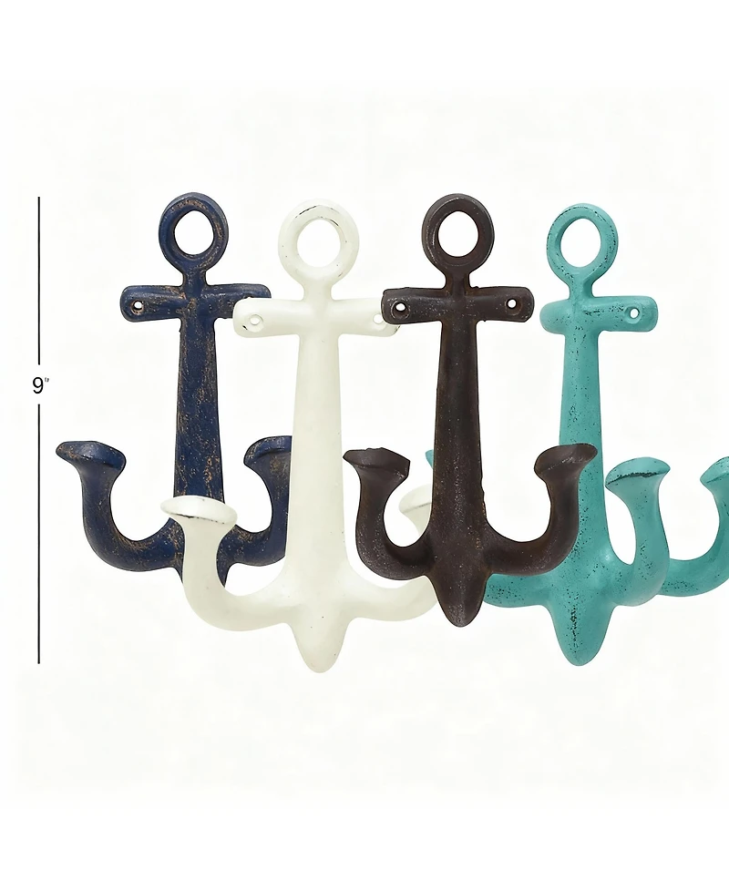 Yigii 4 Piece Metal Anchor Wall Hooks for Coats Hats