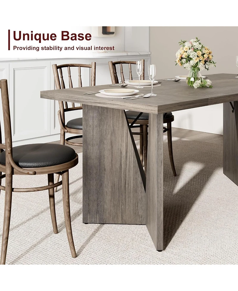 gaomon Senfot Rectangular Dining Table for 6, Long Wooden Rustic Farmhouse Tall Kitchen with Large Tabletopwith Heavy Duty