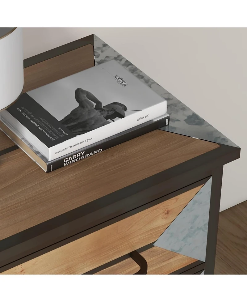 gaomon Wooden Floor 3 Drawers, Freestanding Entryway Storage Unit Console Table, Modern Organizer Cabinet for Living Room, Bedroom, Bathroom