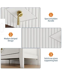 gaomon Fluted Dresser for Bedroom, 42.9" Tall 5-Drawer Wood Dresser, Modern Chest of Drawers, Storage Organizer Cabinet