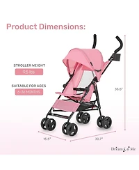 Dream On Me Toddler Rover Stroller: Lightweight, compact travel umbrella stroller. One-hand fold, lockable rear wheels, adjustable canopy, & 3-point h