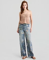 Now This Womens High Rise Floral Jeans Macys Exclusive