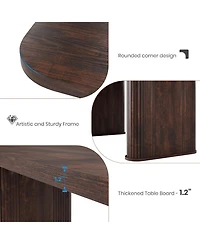 gaomon 62" Large Dining Table, Set for 6-8 People, Kitchen Table with Grille Design, Suitable Dining, Home, Office, Living