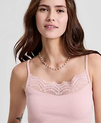 And Now This Women's Seamless Lace-Trim Rib-Knit Tank Top, Macy's Exclusive