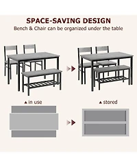 Draft - Gaomon Dining Table Set for 4 with Chairs & Bench, Modern Small-Space Kitchen Table, Metal Frame, Storage Rack