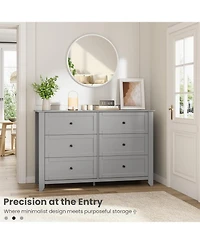 gaomon wooden construction features six deep drawers, metal knobs, and a wide 54-inch design, created as a modern dresser