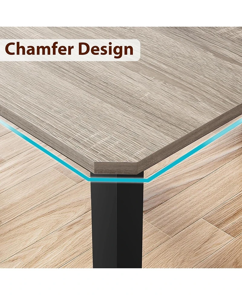 gaomon Industrial Dining Table for 68 People, 78.7" Long Kitchen Table, Wood Dining Table, Kitchen & Dining Room Table