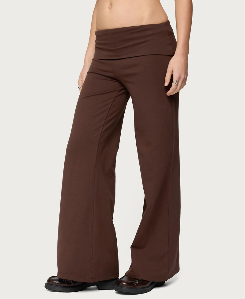 Edikted Women's Wide Leg Fold Over Pants