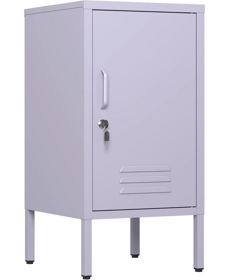 gaomon Metal Locker Nightstand with Door & Shelf, Modern Steel Bedside Cabinet, Lockable Single Door, Easy Assembly