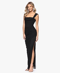 Betsy & Adam Women's Square Neck Ball Gown