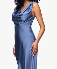 Betsy & Adam Women's Cowl Neck Ball Gown