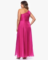 Xscape Plus One-Shoulder Organza Ball Gown
