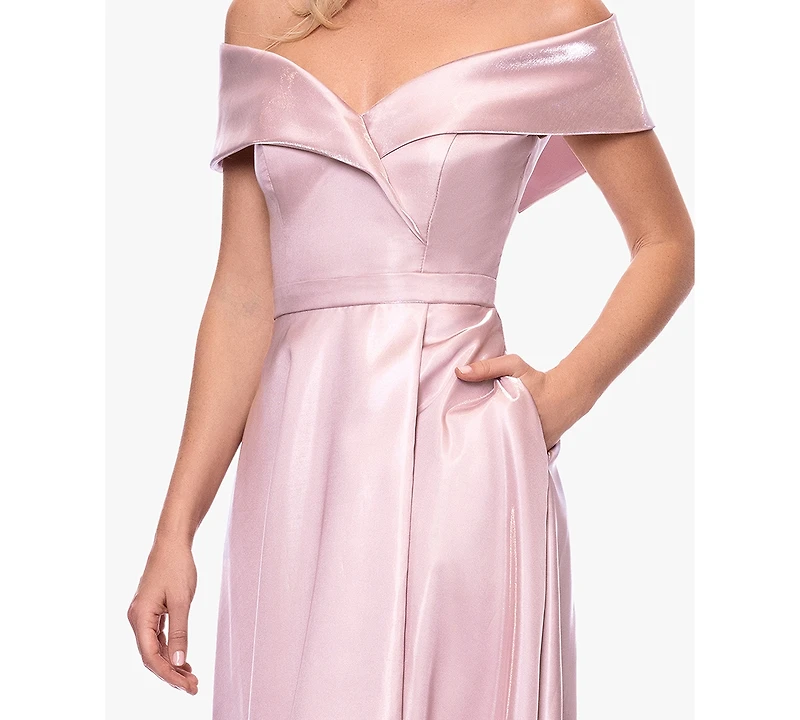 Xscape Petite Sweetheart Off-The-Shoulder Ball Gown