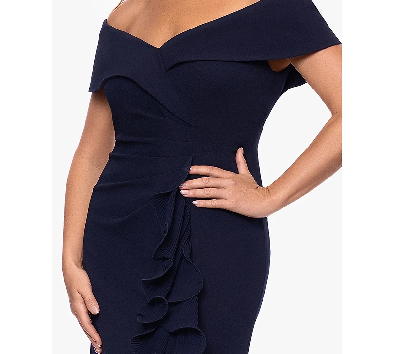 Xscape Plus-Size Sweetheart Off-The-Shoulder Ball Gown