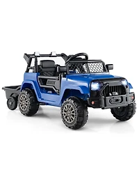 Slickblue 12V Kids Ride-On Utv with Detachable Trailer, Battery Powered