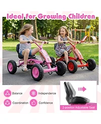 Mecale Go Kart for Kids 4 Wheel with Steering Handlebars and Adjustable