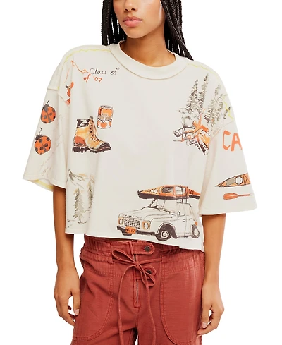 Free People Women's Mountain View Crew Neck Graphic T-Shirt