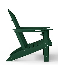 WestinTrends Outdoor Patio Hdpe Adirondack Chairs With Cup Holders (Set of