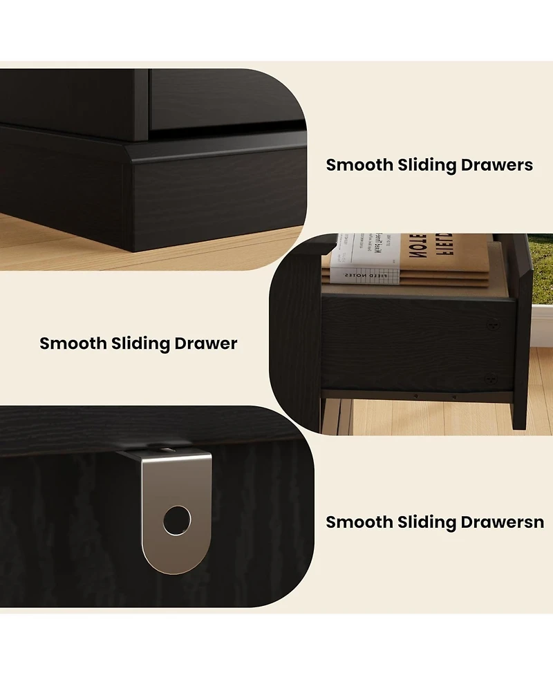 gaomon 8 Drawer Storage Chest, Large Double Dresser with Deep Drawers and Wide Top, Horizontal Wooden Organizer for Living Room