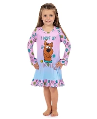 Scooby-Doo Toddler Girls' I Woke Up Like This Raglan Ruffle Gown Nightgown Pajama