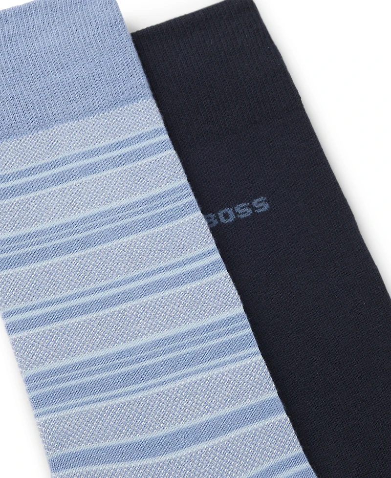 Hugo Boss Men's Stripe Pattern Socks, 2-Pack