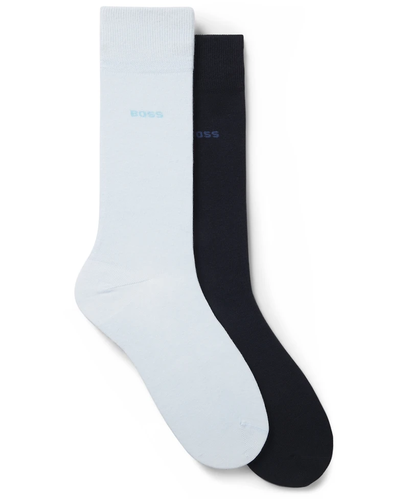 Hugo Boss Men's Solid Socks, 2-Pack