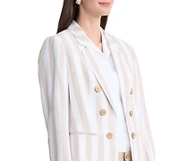 Jones New York Petite Faux Double-Breasted Collared Jacket