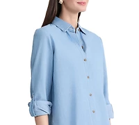 Jones New York Petite Long-Sleeve Button-Down Shirt