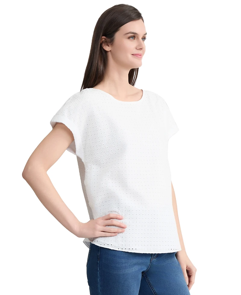Jones New York Petite Boat Neck Top