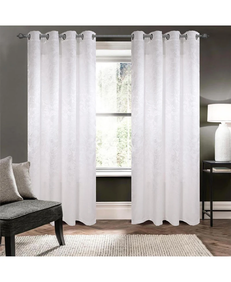 Olivia Gray 100% Polyester 200 Gsm Dyson Embossed Blackout Grommet Curtain Panel 54" x 90