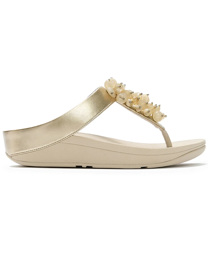 FitFlop Women's Fino Bead Cluster Toe Post Slip-On Sandals