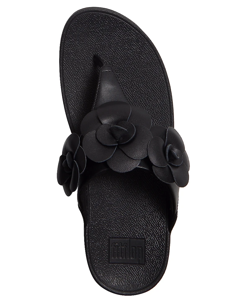 FitFlop Women's Lulu Flower Toe Post Slip-On Sandals