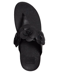 FitFlop Women's Lulu Flower Toe Post Slip-On Sandals