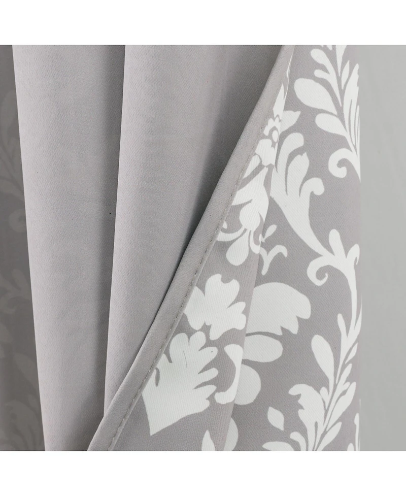 Olivia Gray 100% Polyester 190 Gsm Cressida Reversible Blackout Grommet Curtain Panel 54" x 84" Grey