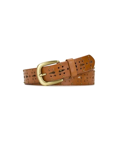 Patricia Nash Odile Cutout Studded Leather Belt