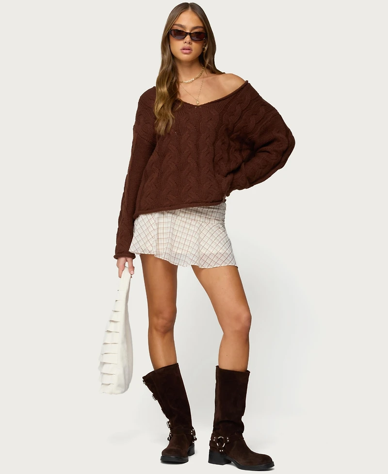 Edikted Women's Lulah Plaid Mini Skirt