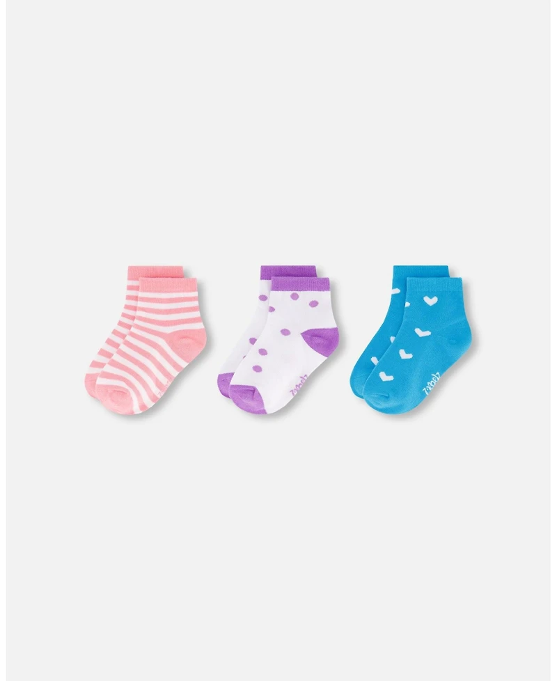 Deux par Girl Socks (3 Pairs) Striped