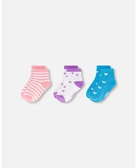 Deux par Girl Socks (3 Pairs) Striped