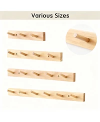 Yigii Hickory Wood Wall Coat Rack, Space-Saving, Easy to Install