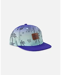 Deux par Deux Boy Cap Blue Beach Print