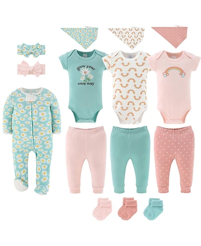 The Peanutshell Baby Girls Carefree Floral 15-Piece Clothes Set