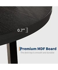 Draft - gaomon Round Dining Table, Industrial Dinner Table for 4 to 6, Wooden Kitchen with Sturdy Metal Frame