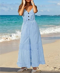 Cupshe Women's V-Neck Zipper Closure Unlined Jumpsuit