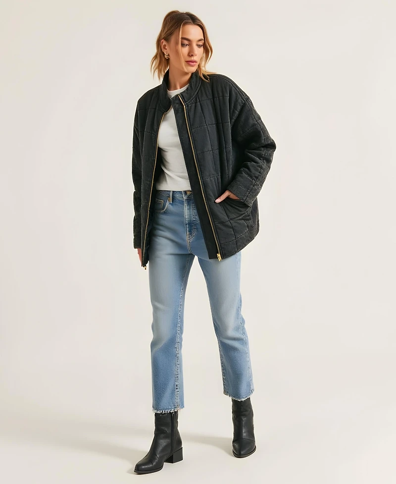 Modenaire Women's Erica Quilted Zip-Up Jacket