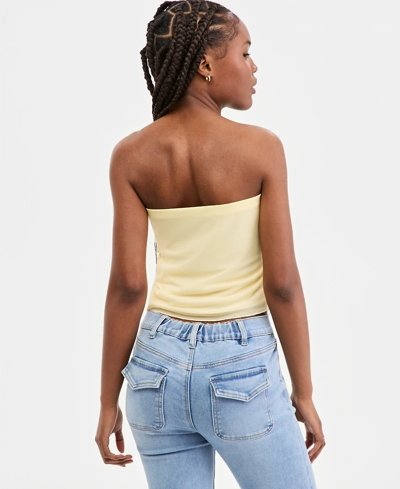 Madden Girl Juniors' Hibiscus Mesh Tube Top