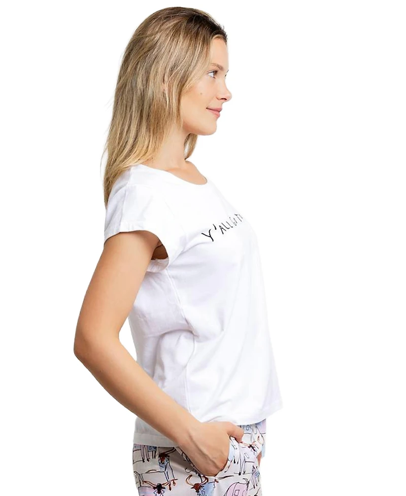 Sant and Abel Women's Drawbertson Y'All Go To Bed Cotton Pajama T-Shirt