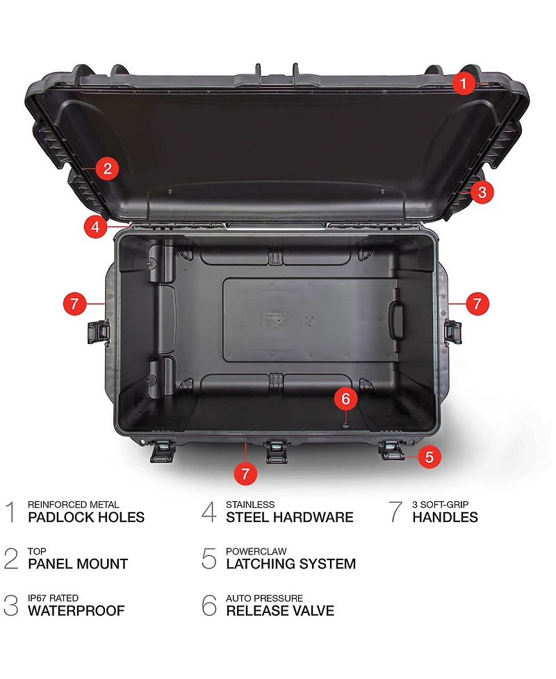 Nanuk Wheeled Series 965 Lightweight Nk-7 Resin Waterproof Hard Case without Foam Insert